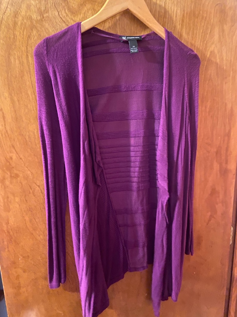 INC International Concepts Open Cardigan in Plum Size XS